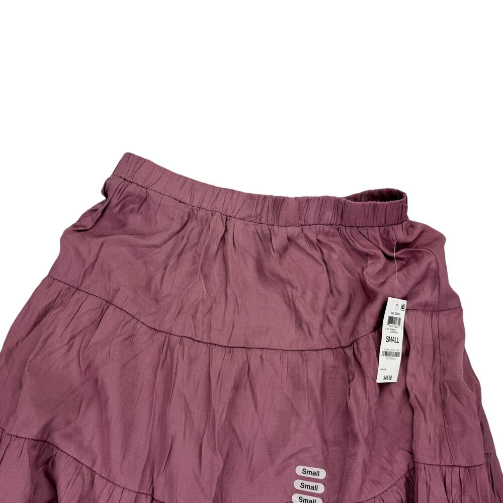 And Now This Womens Pull-On Tiered Maxi Skirt Mauve S - Picture 2 of 5